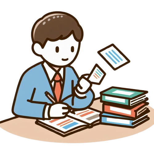 Illustration of a person studying